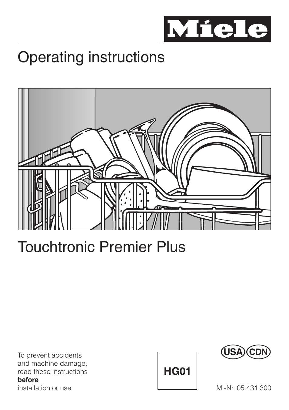 Miele TOUCHTRONIC PREMIER PLUS HG01 User Manual | 56 pages