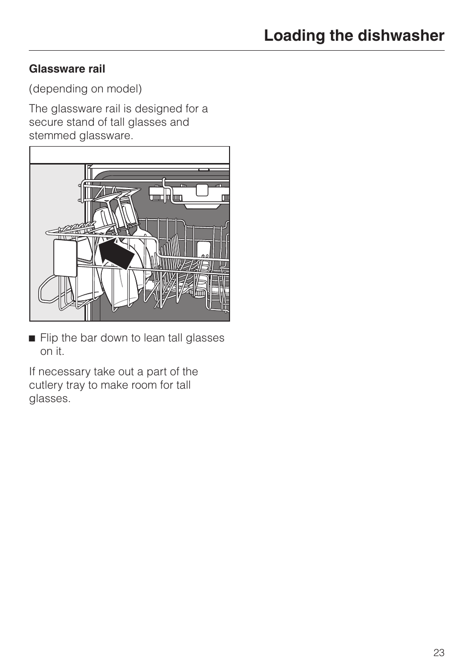 Loading the dishwasher | Miele EXCELLA G 2630 SCI User Manual | Page 23 / 72