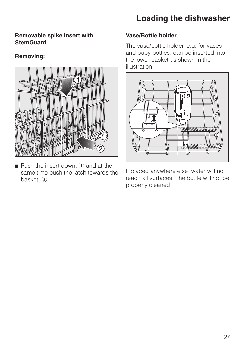 Loading the dishwasher | Miele EXCELLA G 2630 SCI User Manual | Page 27 / 72