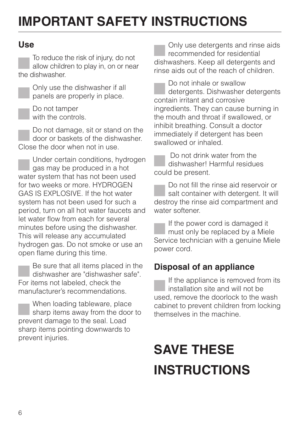 Miele EXCELLA G 2630 SCI User Manual | Page 6 / 72