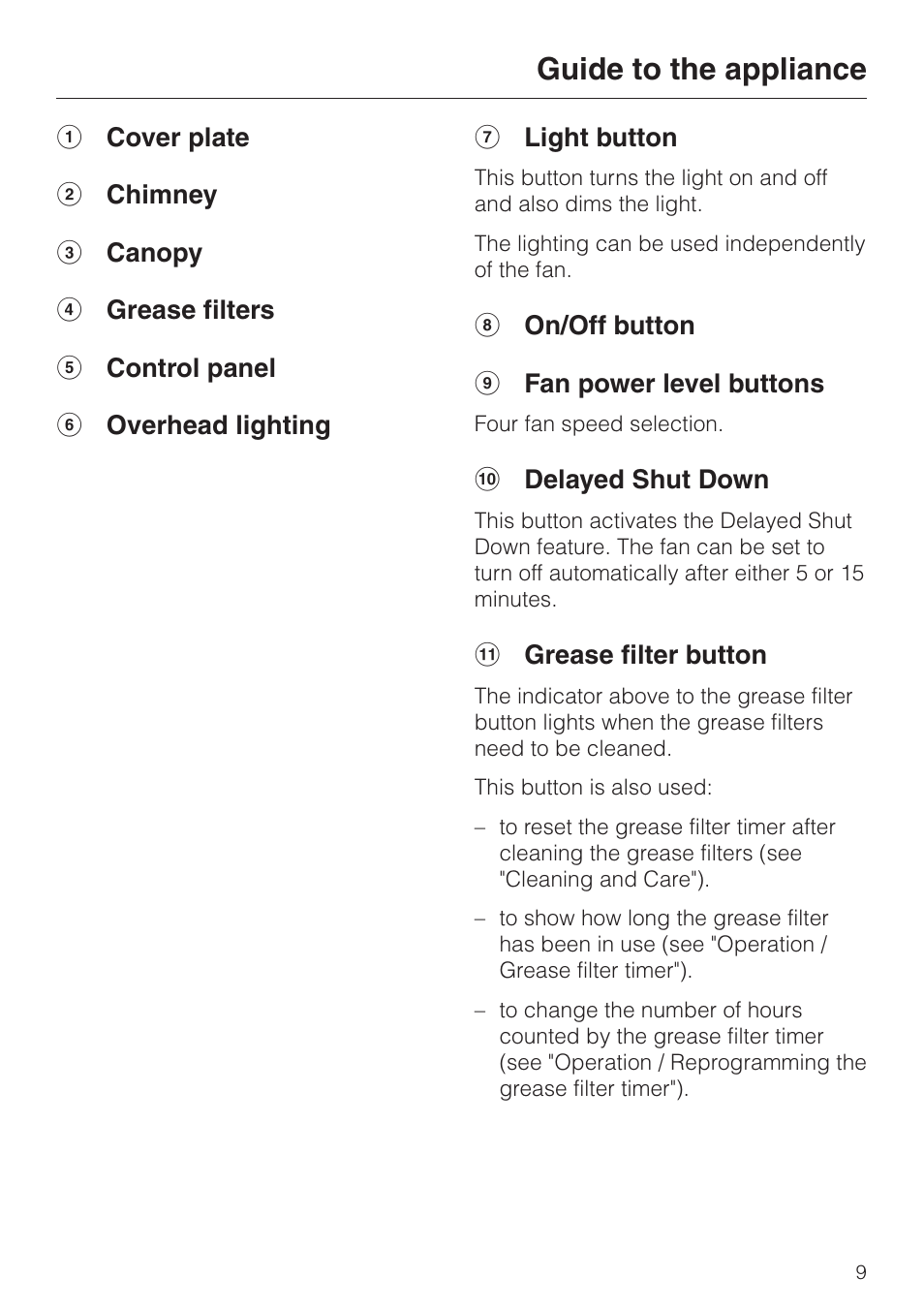 Guide to the appliance | Miele DA220-3 User Manual | Page 9 / 32