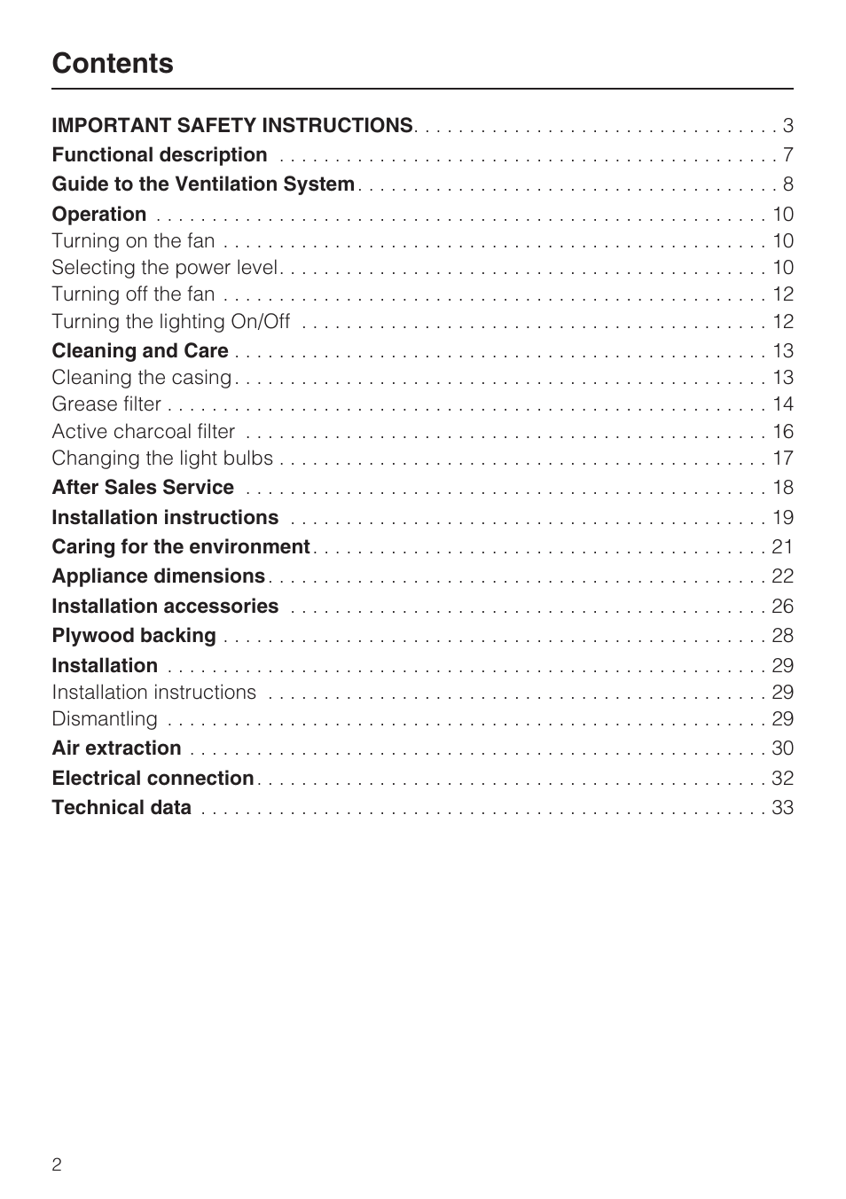 Miele DA5960W User Manual | Page 2 / 36