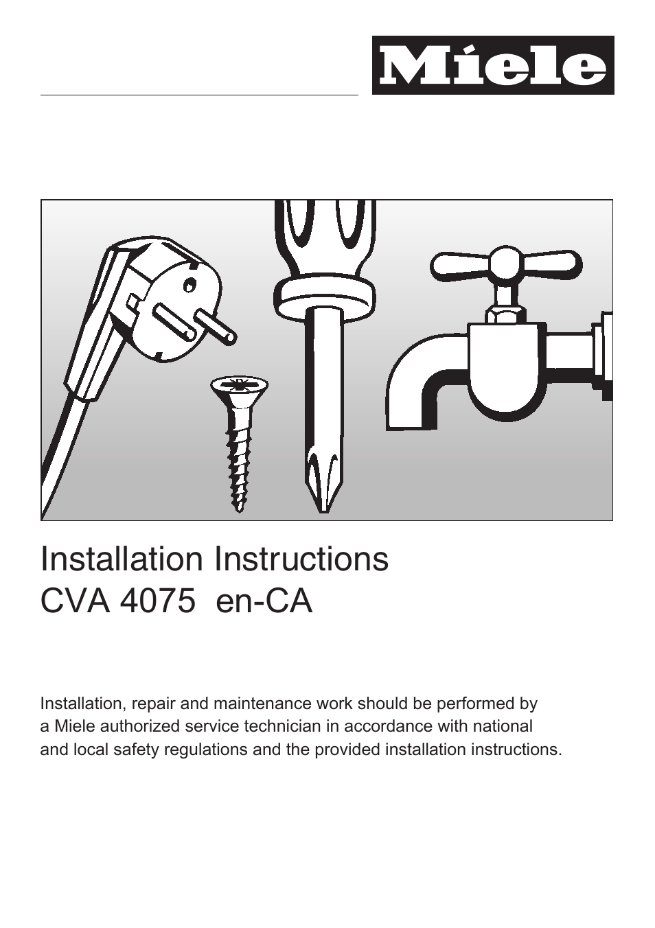 Miele CVA 4075 EN-CA User Manual | 7 pages
