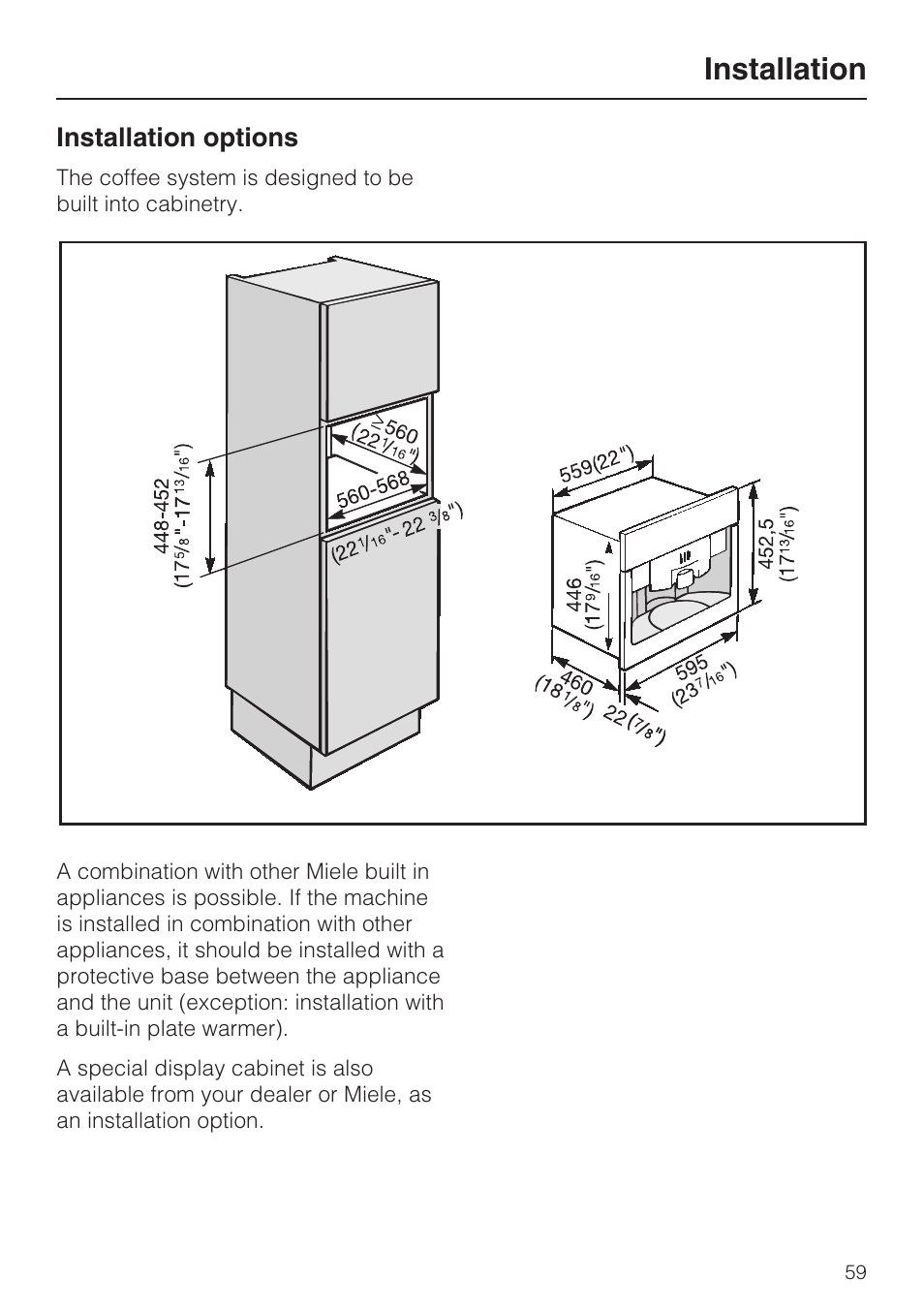 Installation 59, Installation | Miele CVA 4075 EN-CA User Manual | Page 4 / 7