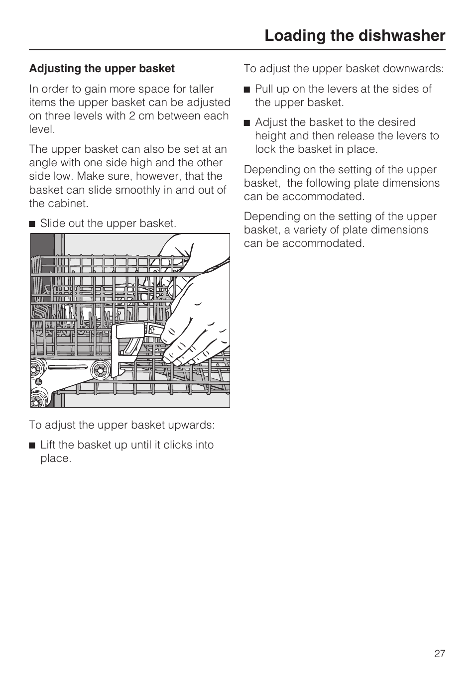 Loading the dishwasher | Miele G 5915 User Manual | Page 27 / 86