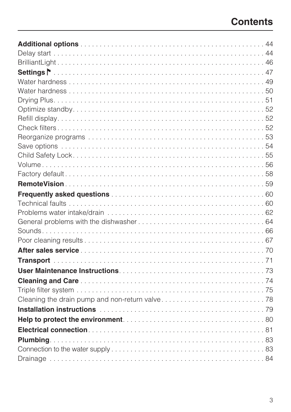 Miele G 5915 User Manual | Page 3 / 86
