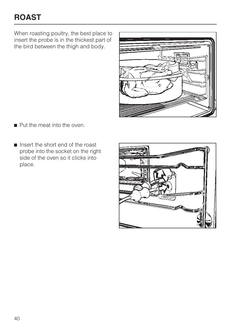 Roast | Miele H4782BP User Manual | Page 40 / 76