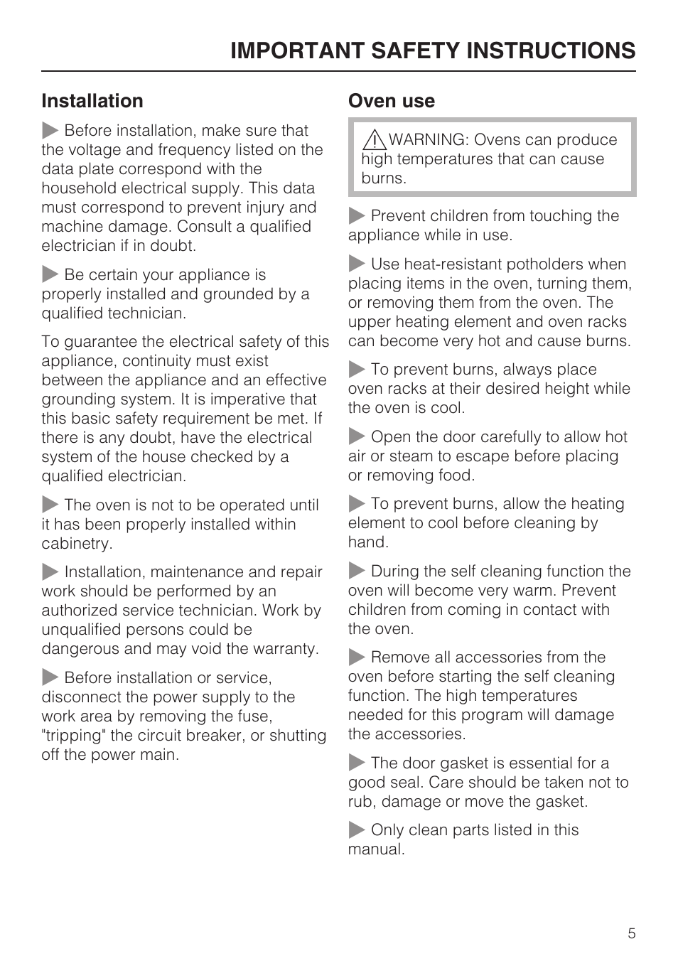 Important safety instructions | Miele H4782BP User Manual | Page 5 / 76