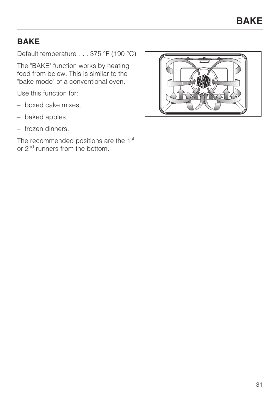 Bake | Miele H 4688 B User Manual | Page 31 / 76