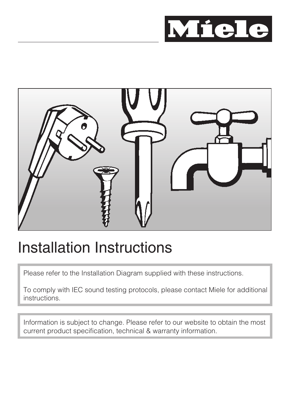 Installation instructions 75, Installation instructions | Miele G 2832 User Manual | Page 75 / 80