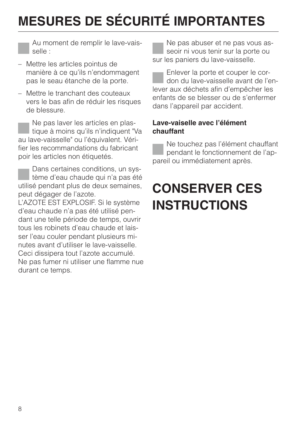 Miele NOVOTRONIC G 856 SC ELITE User Manual | Page 8 / 52