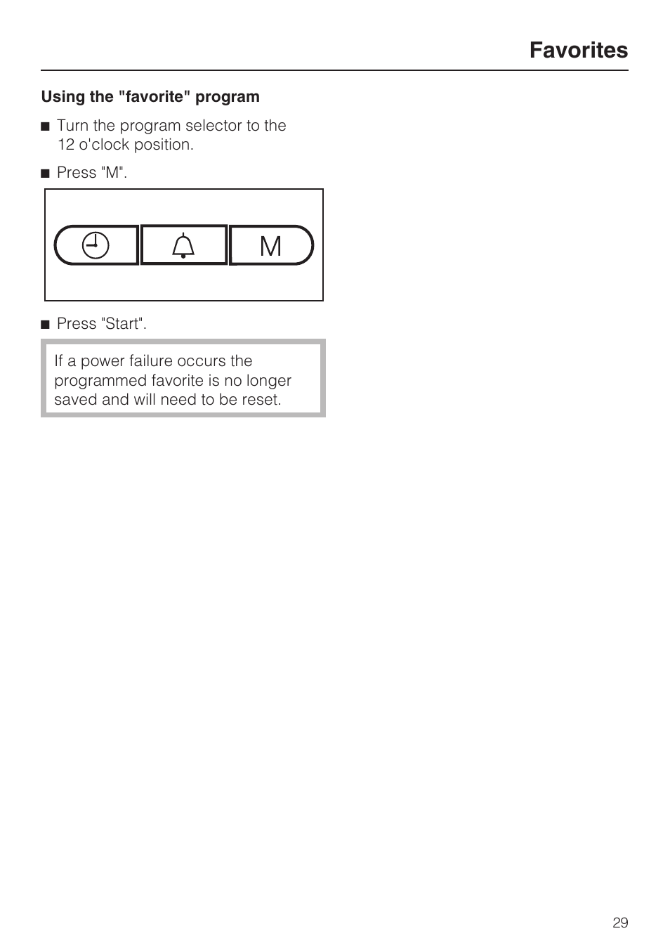 Favorites | Miele M8260-1 User Manual | Page 29 / 48