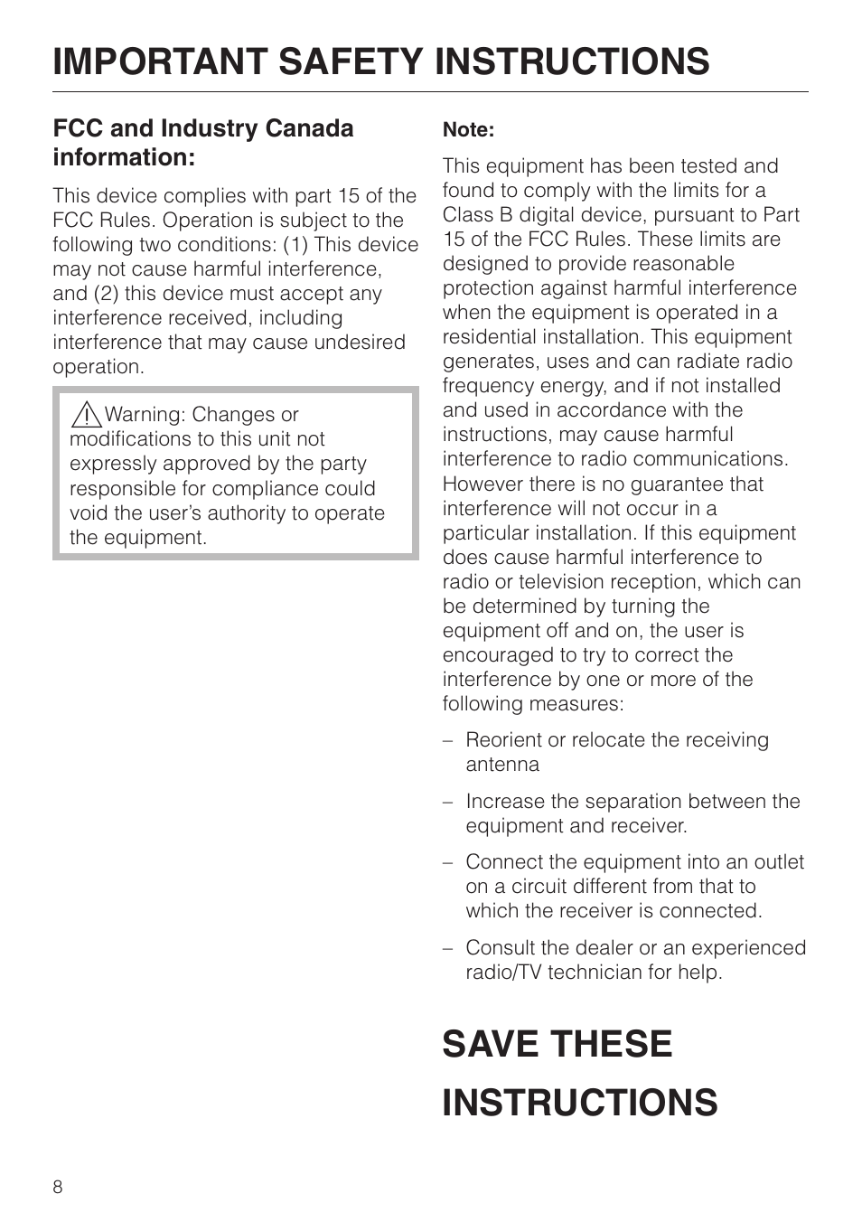 Miele S 4000 User Manual | Page 8 / 48