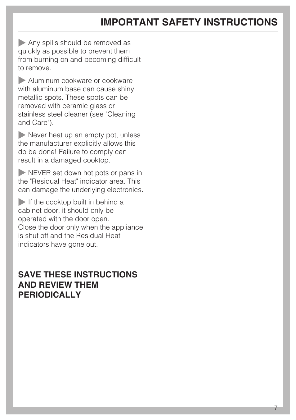 Important safety instructions | Miele KM 5624 User Manual | Page 7 / 36