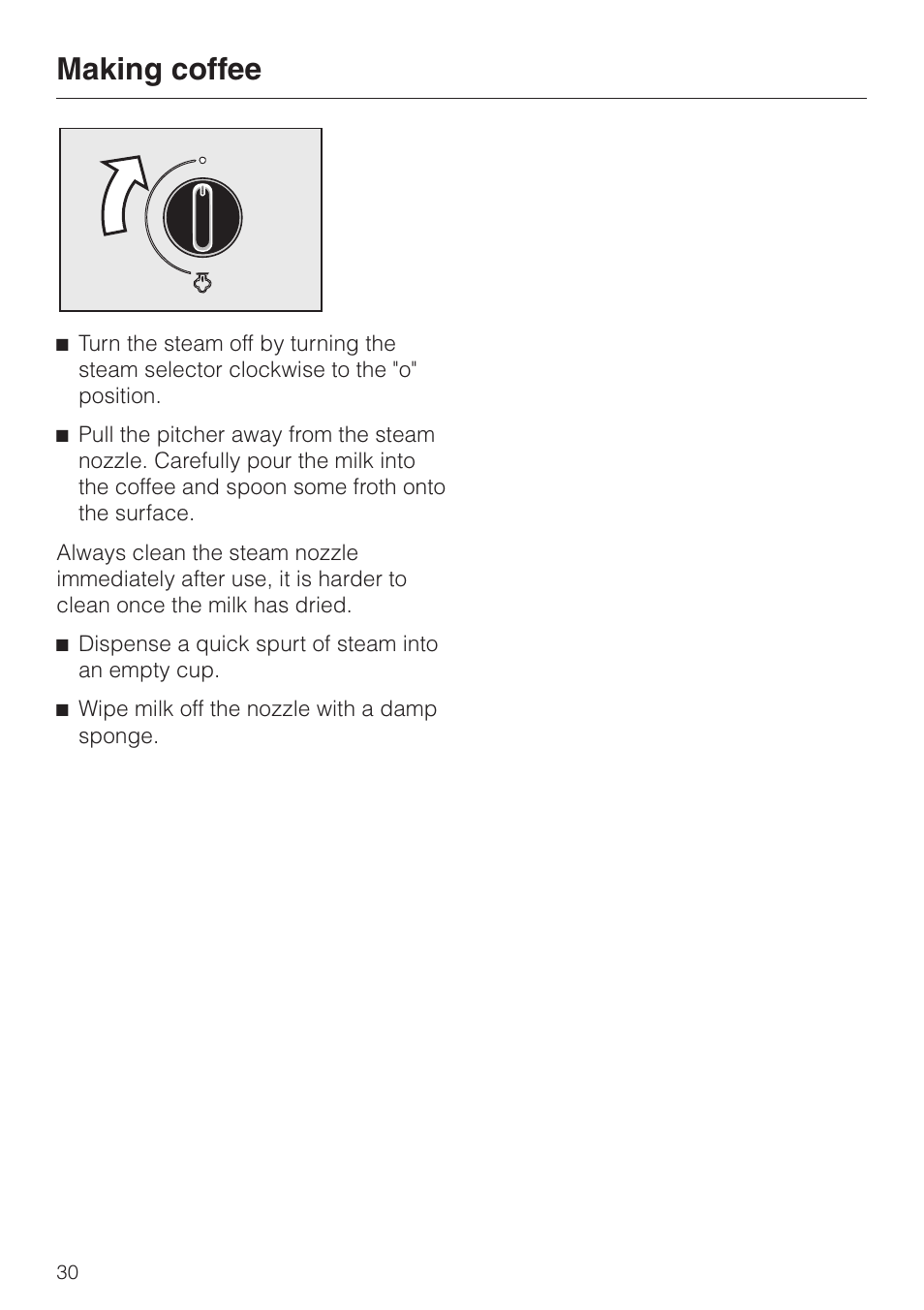 Making coffee | Miele CVA 615 User Manual | Page 30 / 60