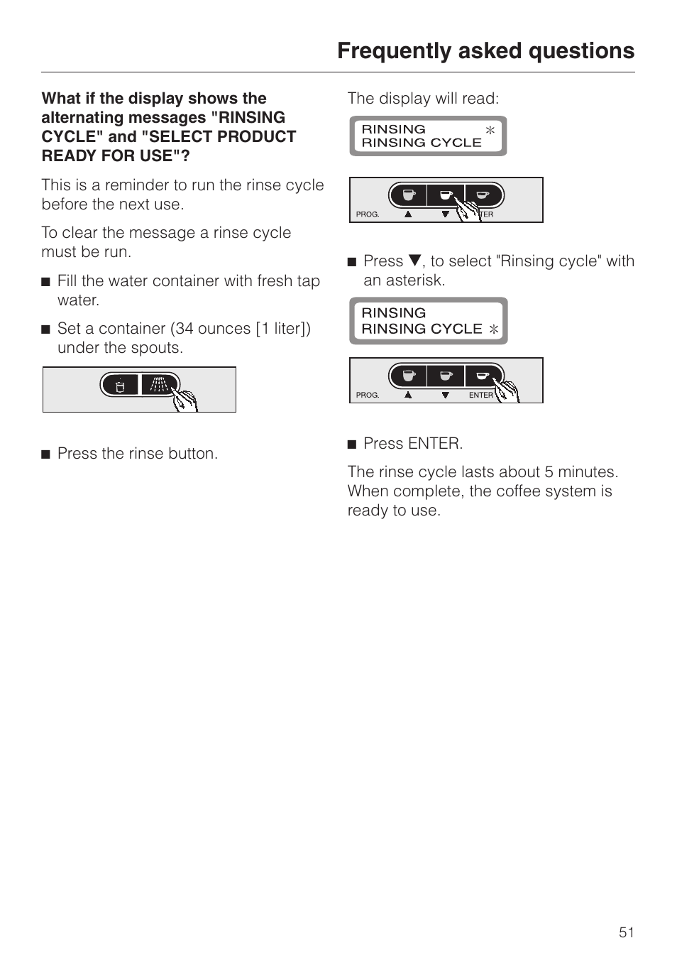 Frequently asked questions | Miele CVA 615 User Manual | Page 51 / 60