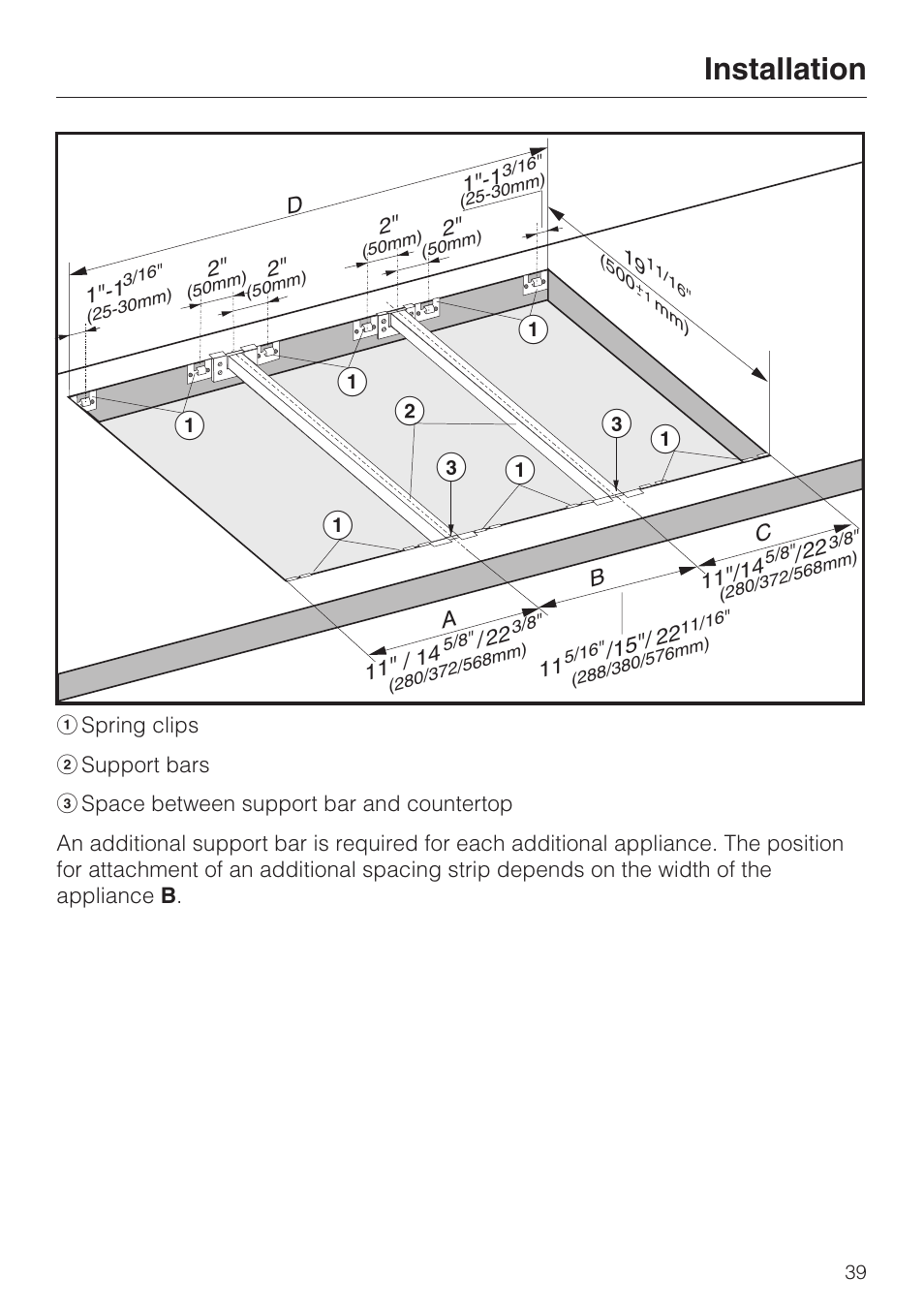 Ba a, Installation | Miele CS1212 User Manual | Page 39 / 48