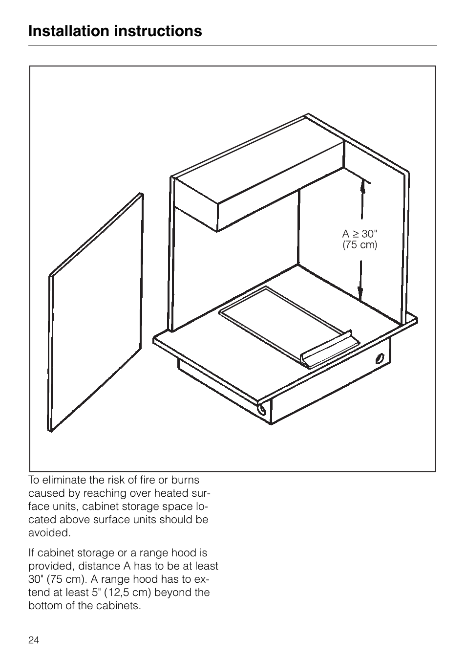 Installation instructions | Miele KM84-2 User Manual | Page 24 / 28