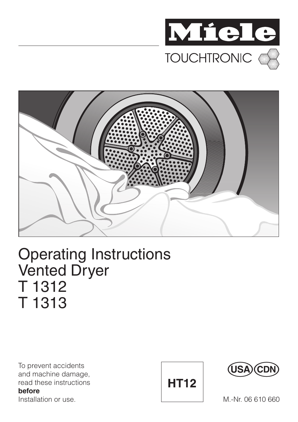 Miele TOUCHTRONIC T 1313 User Manual | 40 pages