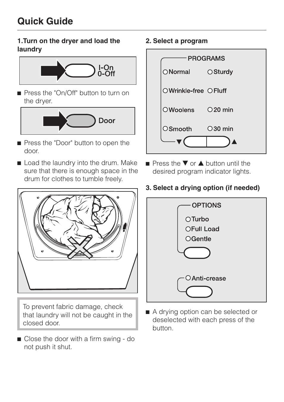 Quick guide | Miele TOUCHTRONIC T 1313 User Manual | Page 20 / 40