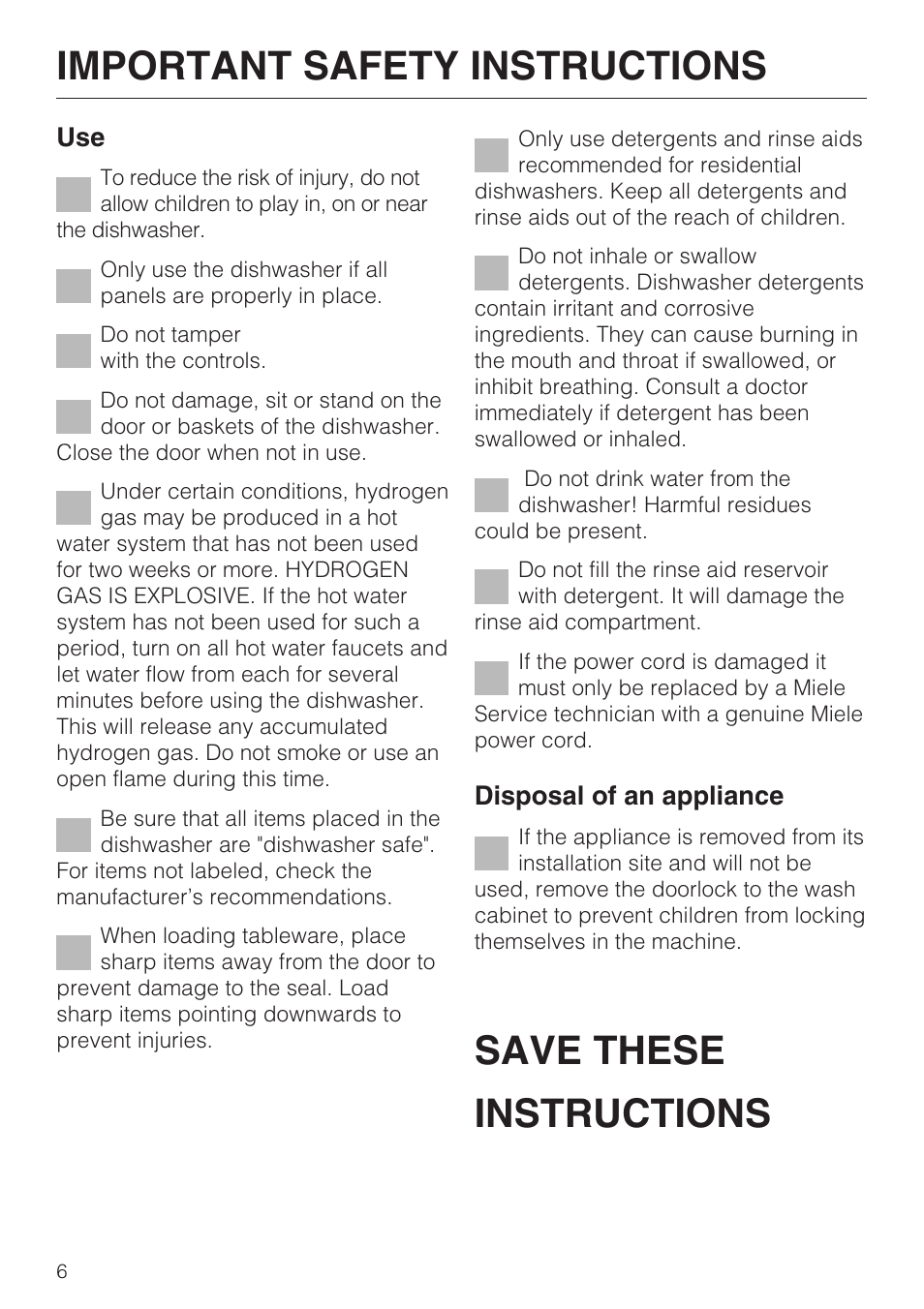 Miele INSPIRA G 2120 User Manual | Page 6 / 52