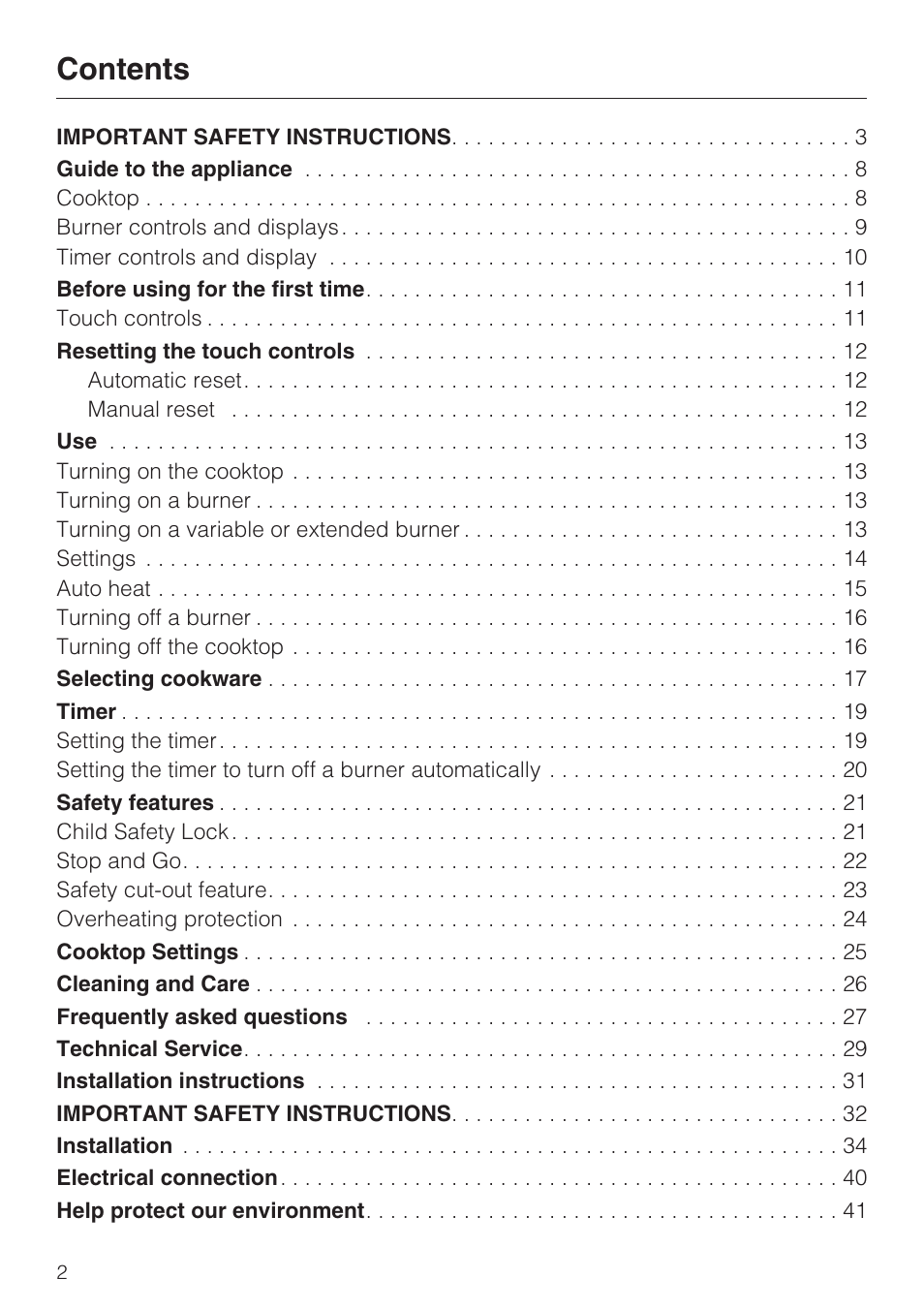 Miele KM5656 User Manual | Page 2 / 44