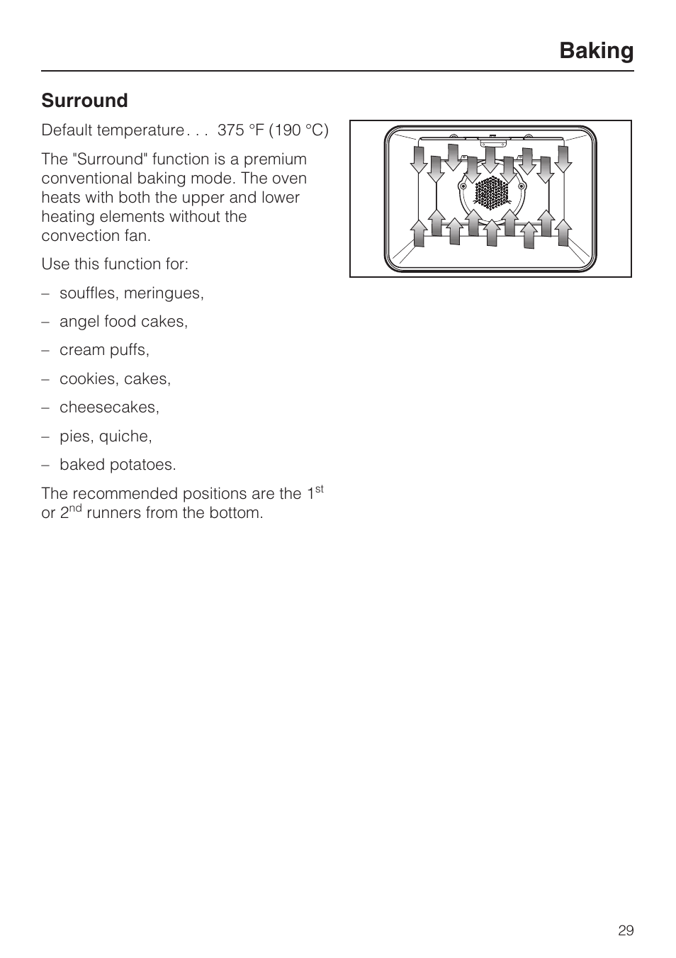 Baking, Surround | Miele H 4744 BP User Manual | Page 29 / 64