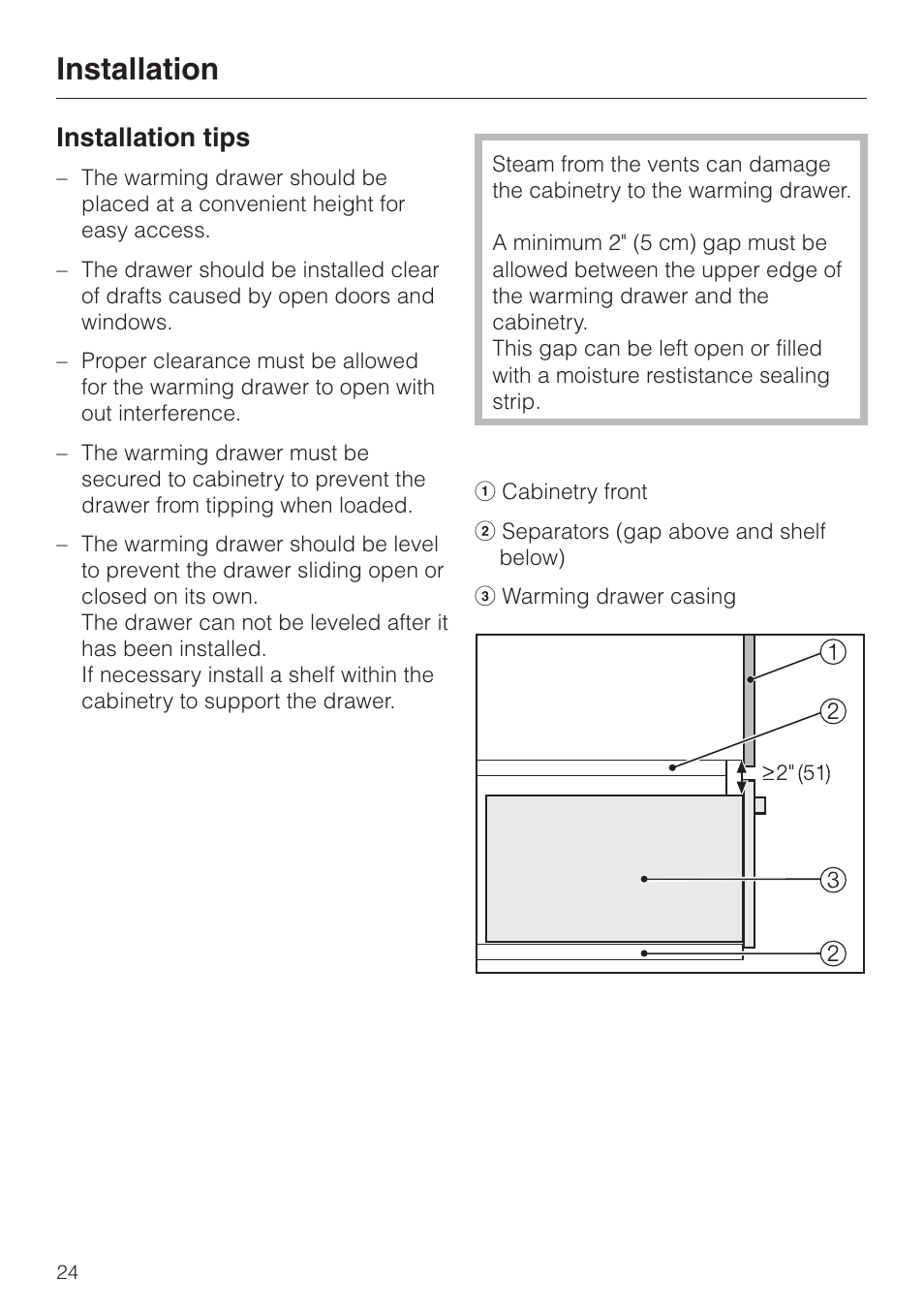 Electrical connection 24, Electrical connection, Installation | Installation tips | Miele ESW761-25 User Manual | Page 24 / 32