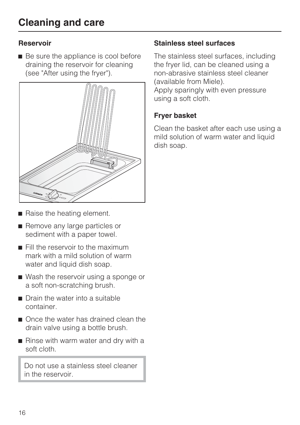 Cleaning and care | Miele CS1411 User Manual | Page 16 / 36