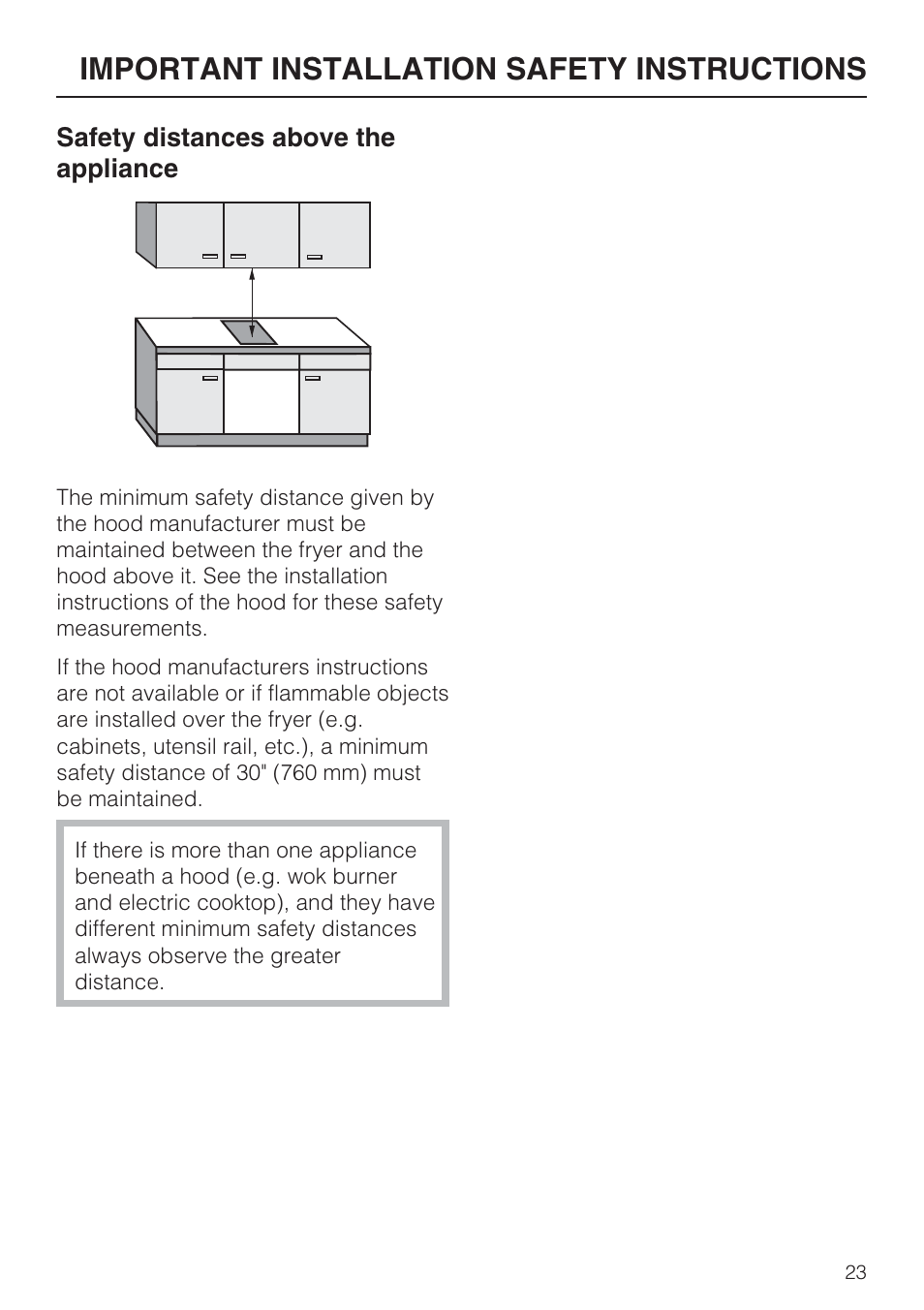 Important installation safety instructions | Miele CS1411 User Manual | Page 23 / 36
