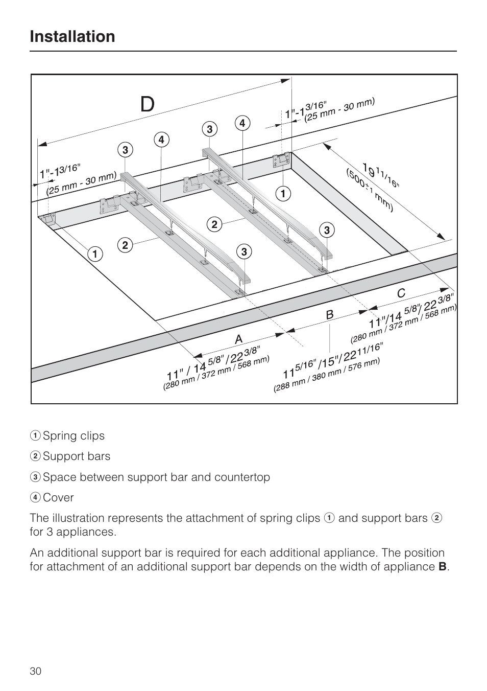 Installation | Miele CS1411 User Manual | Page 30 / 36