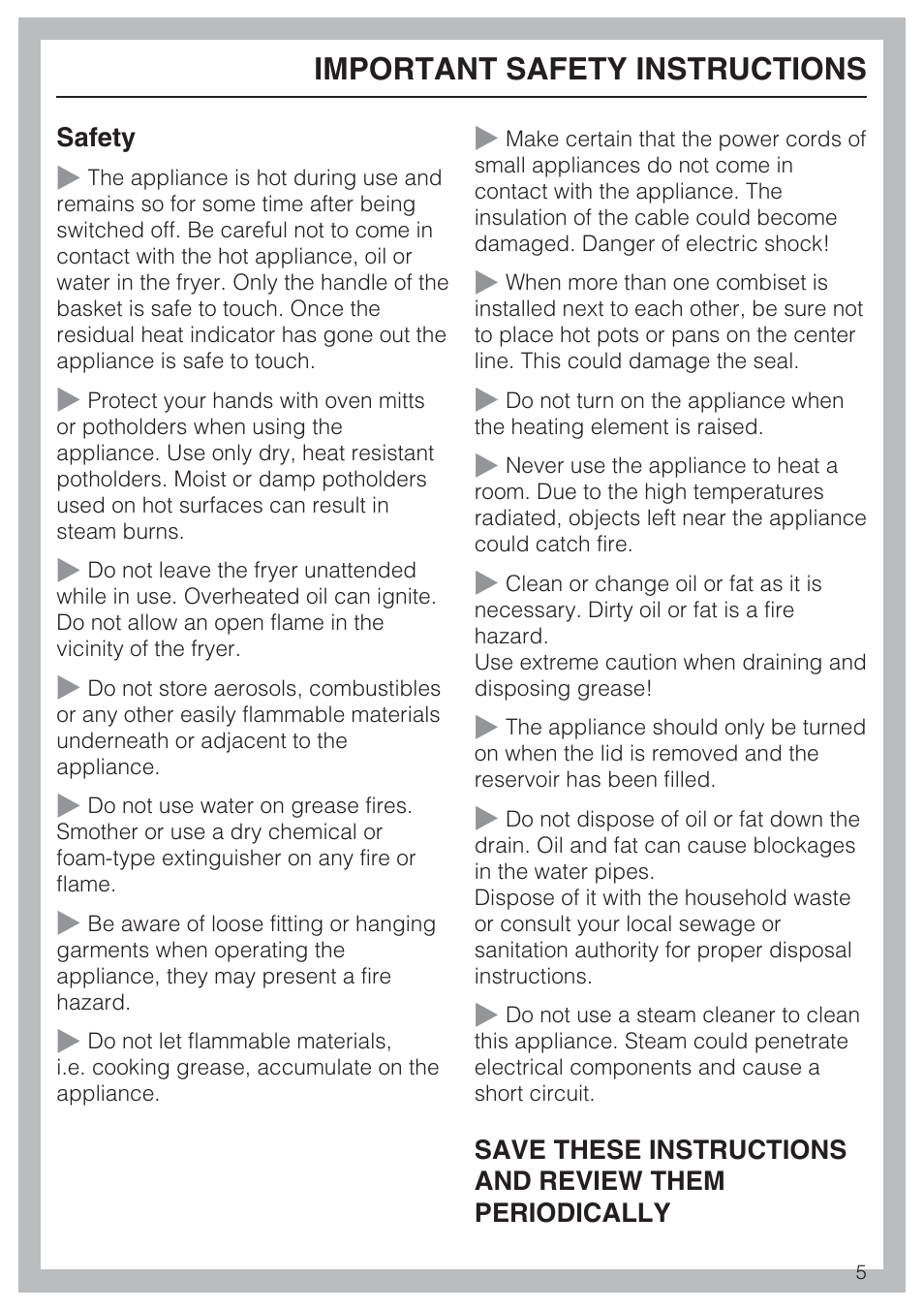 Important safety instructions | Miele CS1411 User Manual | Page 5 / 36