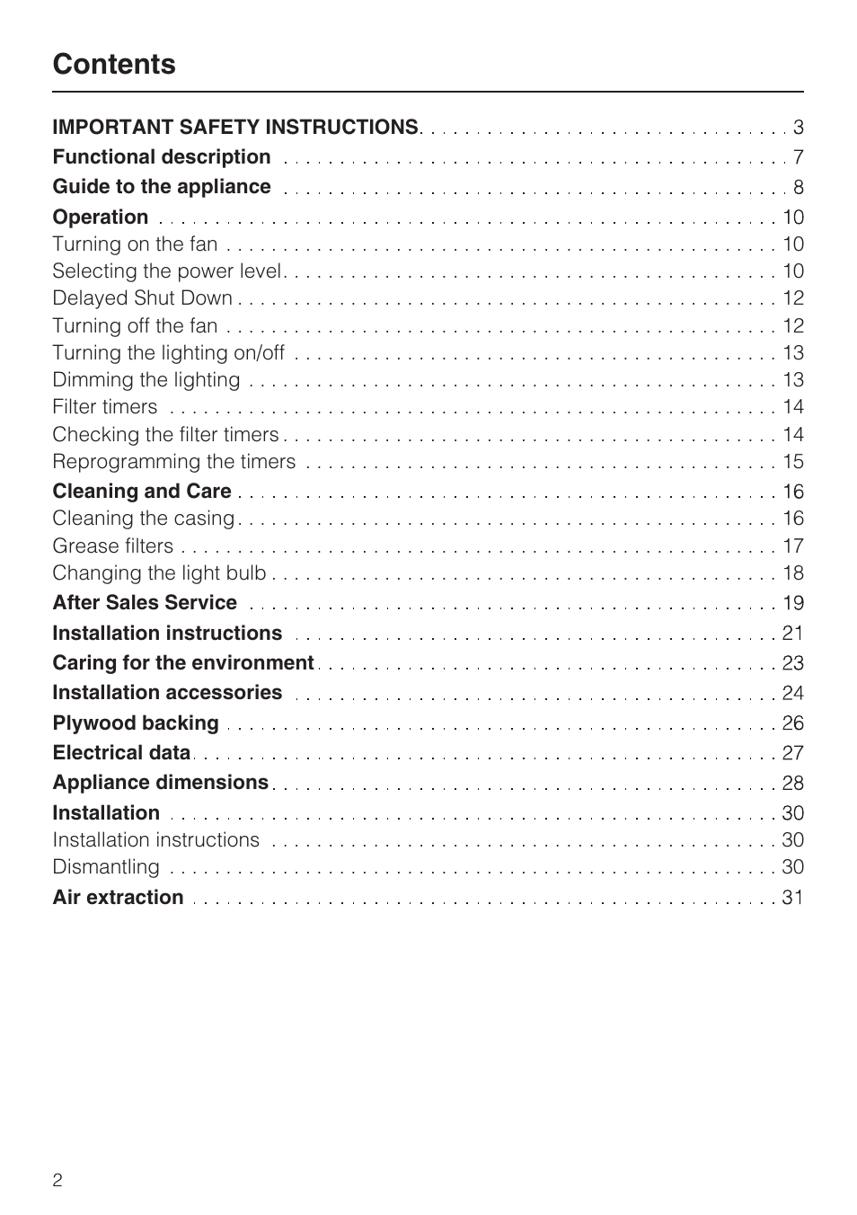 Miele DA 402 User Manual | Page 2 / 36