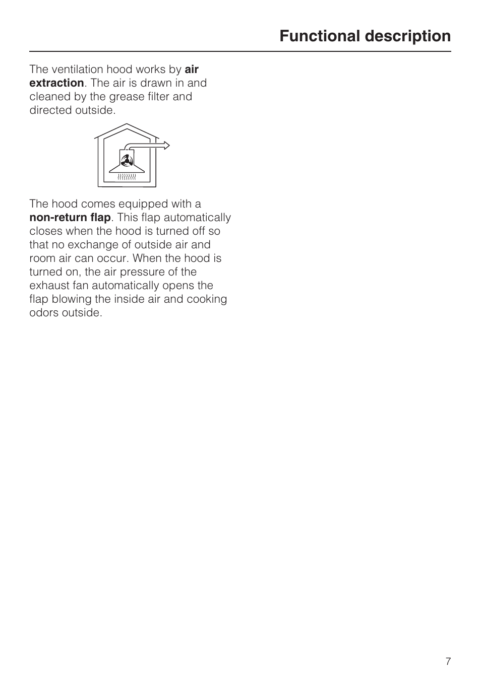 Functional description 7, Functional description | Miele DA 402 User Manual | Page 7 / 36