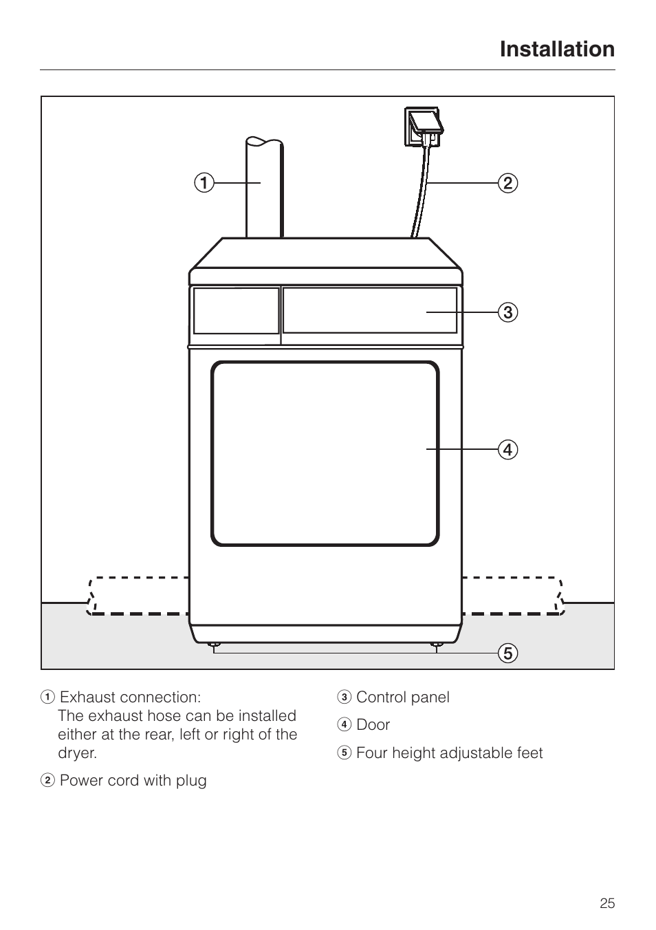 Installation 25, Installation | Miele T8003 User Manual | Page 29 / 40