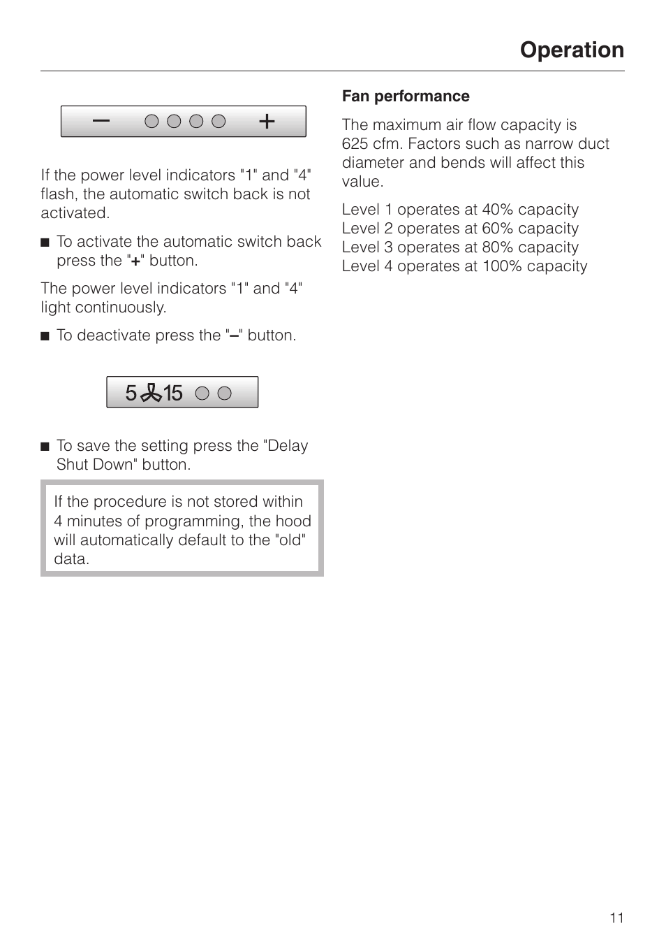 Operation | Miele DA 270-4 User Manual | Page 11 / 32