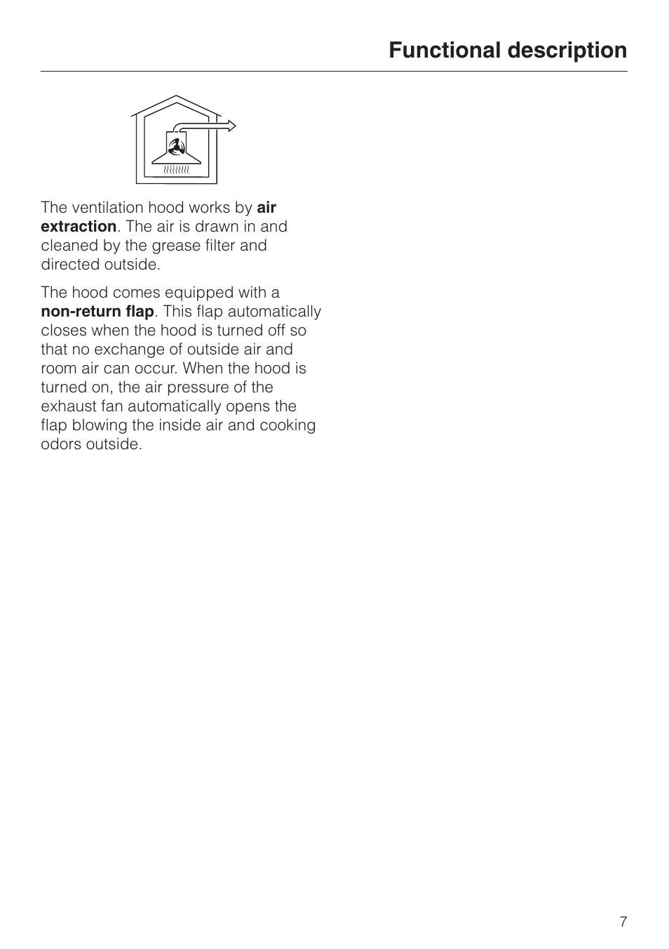 Functional description 7, Functional description | Miele DA 270-4 User Manual | Page 7 / 32