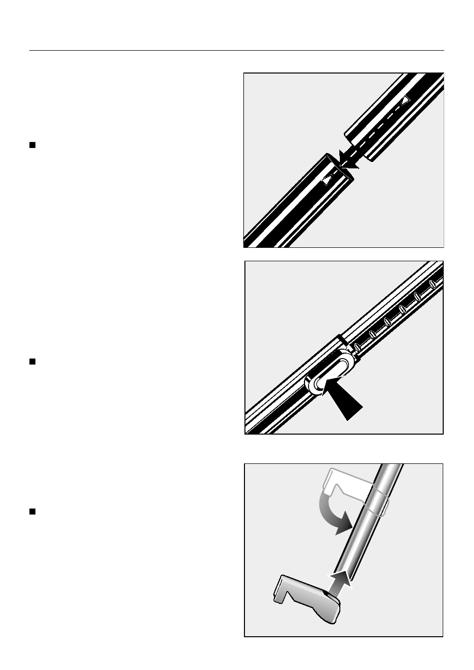 Before using the vacuum, Inserting the telescopic tubes, Adjusting the telescopic wand | Attaching the wand bracket | Miele S 246i User Manual | Page 11 / 36