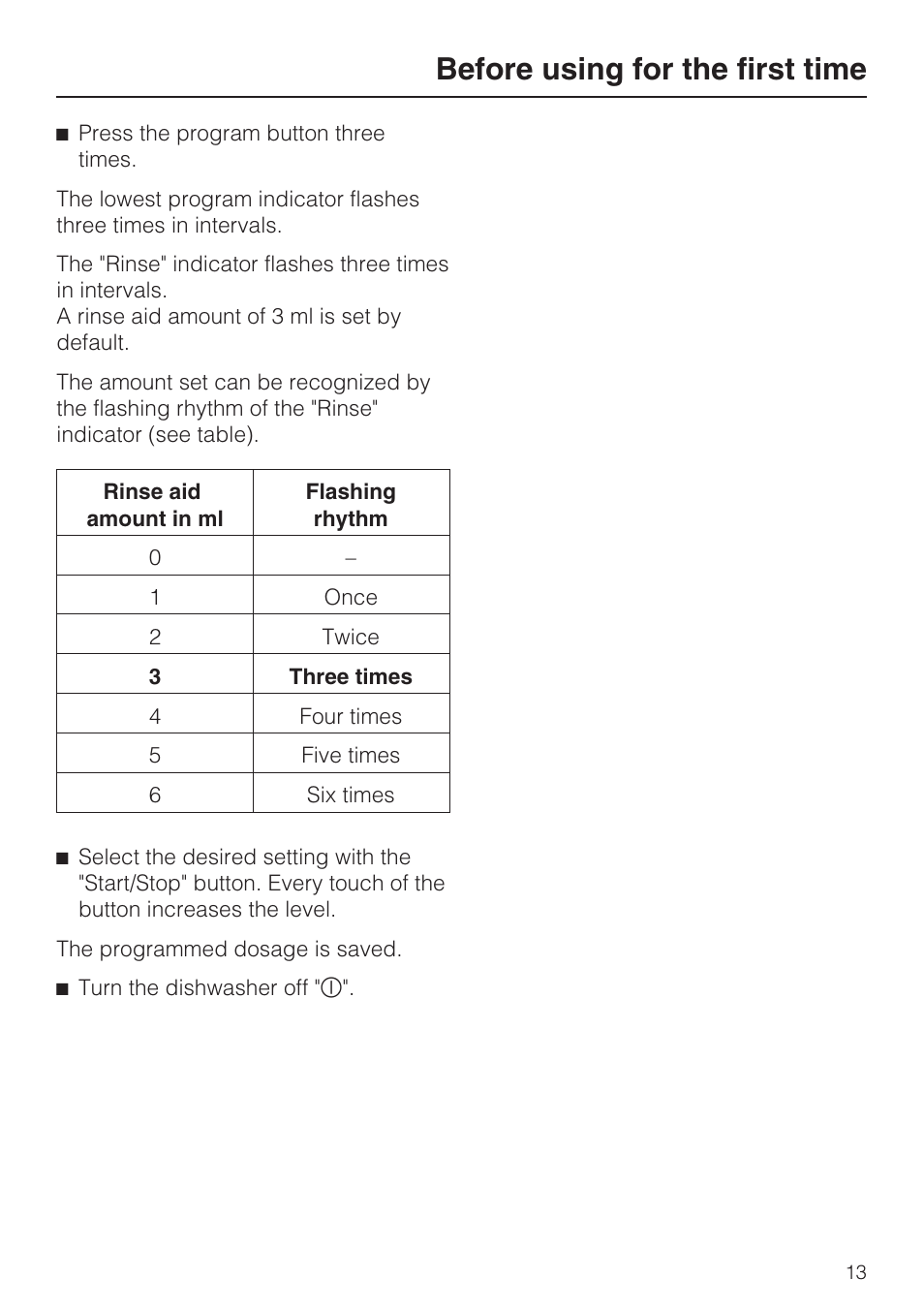 Before using for the first time | Miele G2142 User Manual | Page 13 / 60