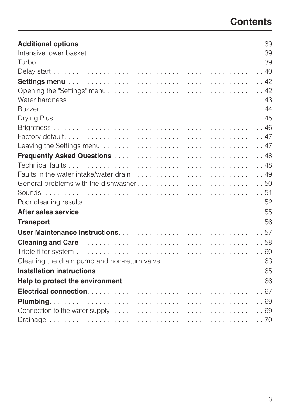 Miele G 5775 User Manual | Page 3 / 72