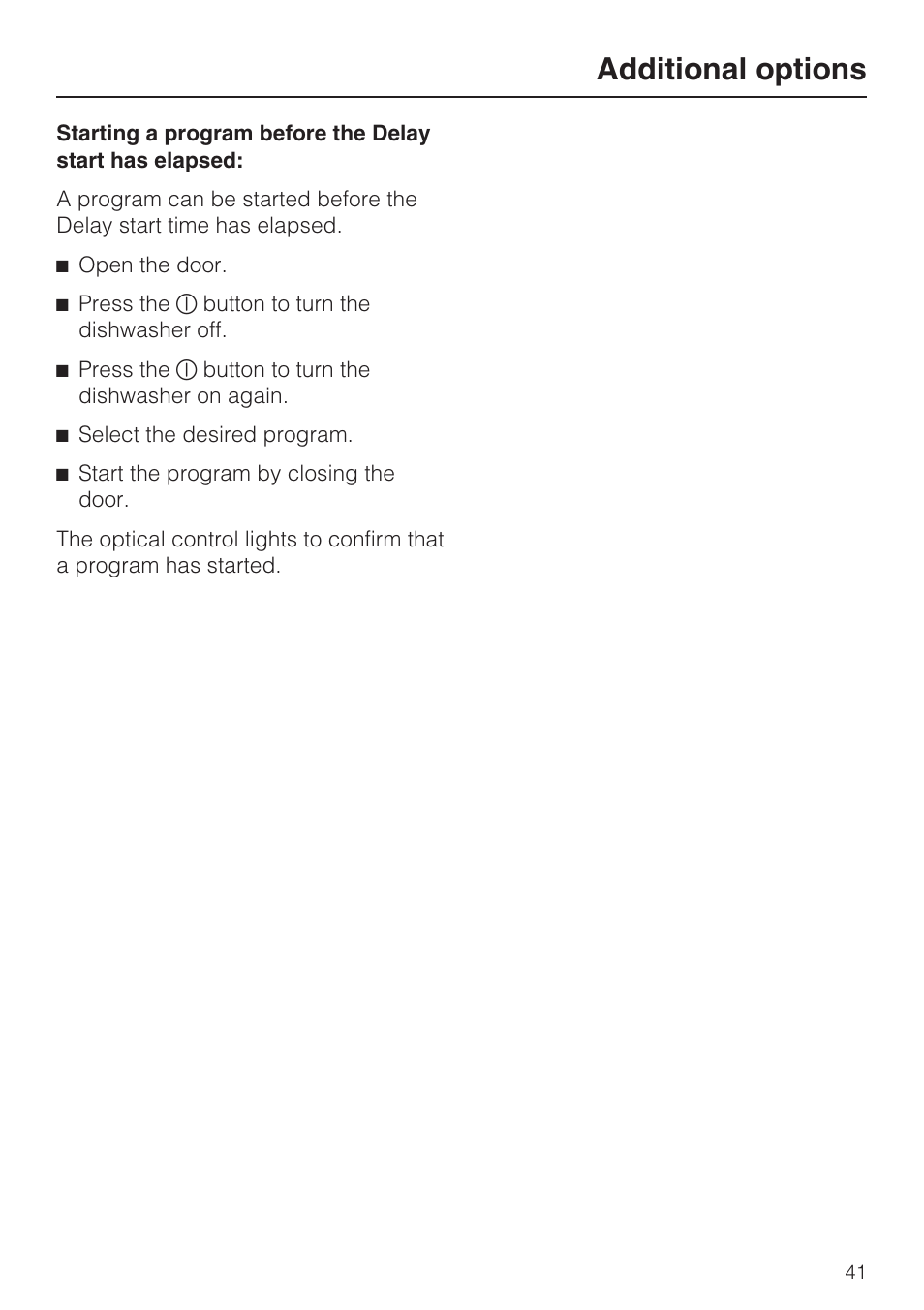 Additional options | Miele G 5775 User Manual | Page 41 / 72