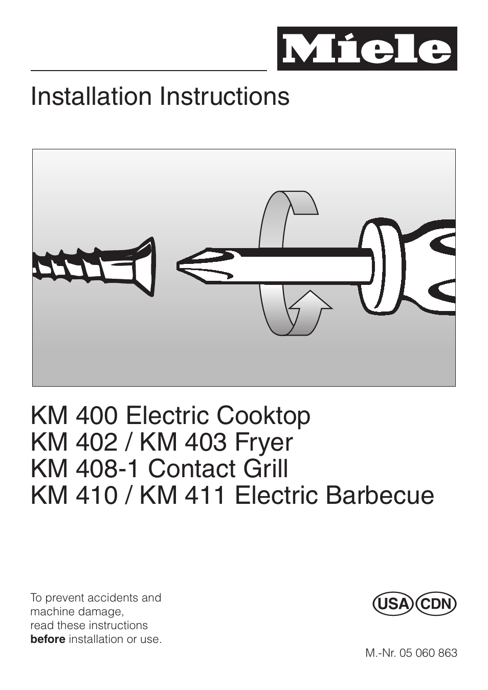 Miele KM 403 User Manual | 16 pages