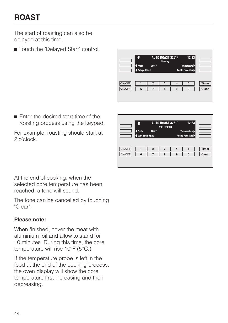 Roast | Miele H398B2 User Manual | Page 44 / 84