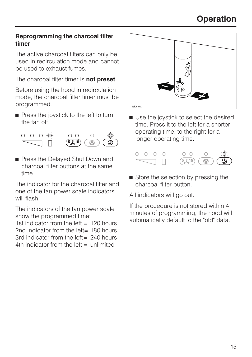 Operation | Miele DA2210 User Manual | Page 15 / 40