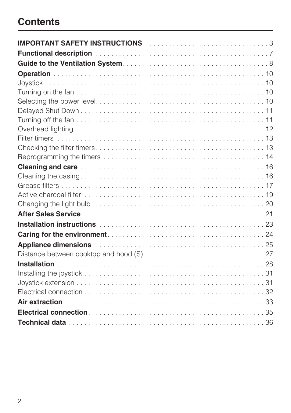 Miele DA2210 User Manual | Page 2 / 40