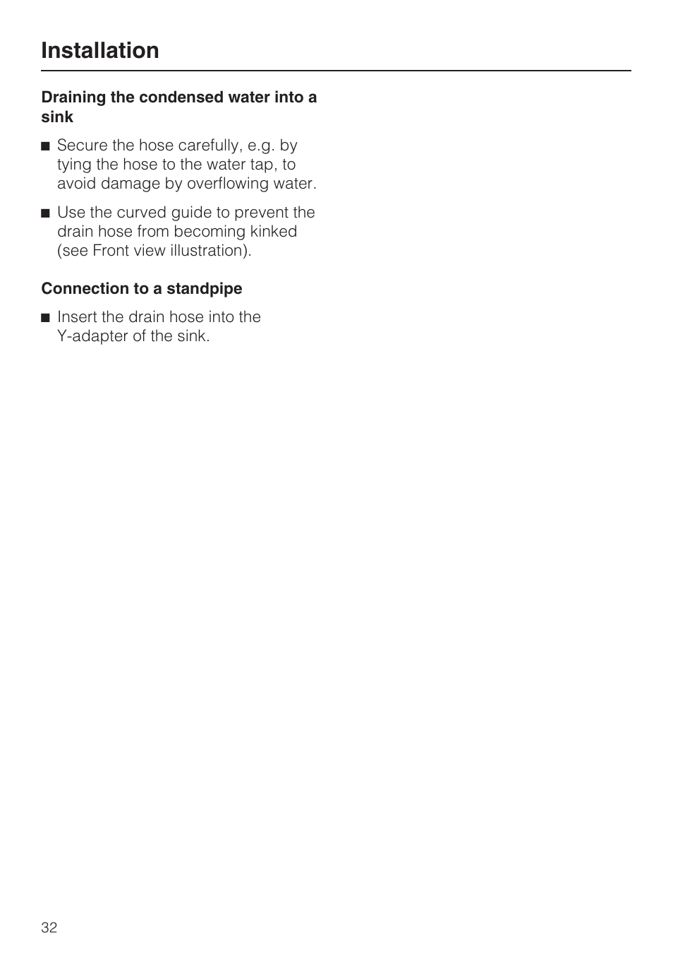 Installation | Miele T8013C User Manual | Page 36 / 40