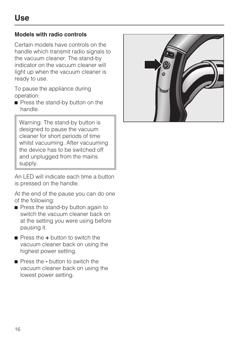 Miele S4212 User Manual | Page 16 / 36