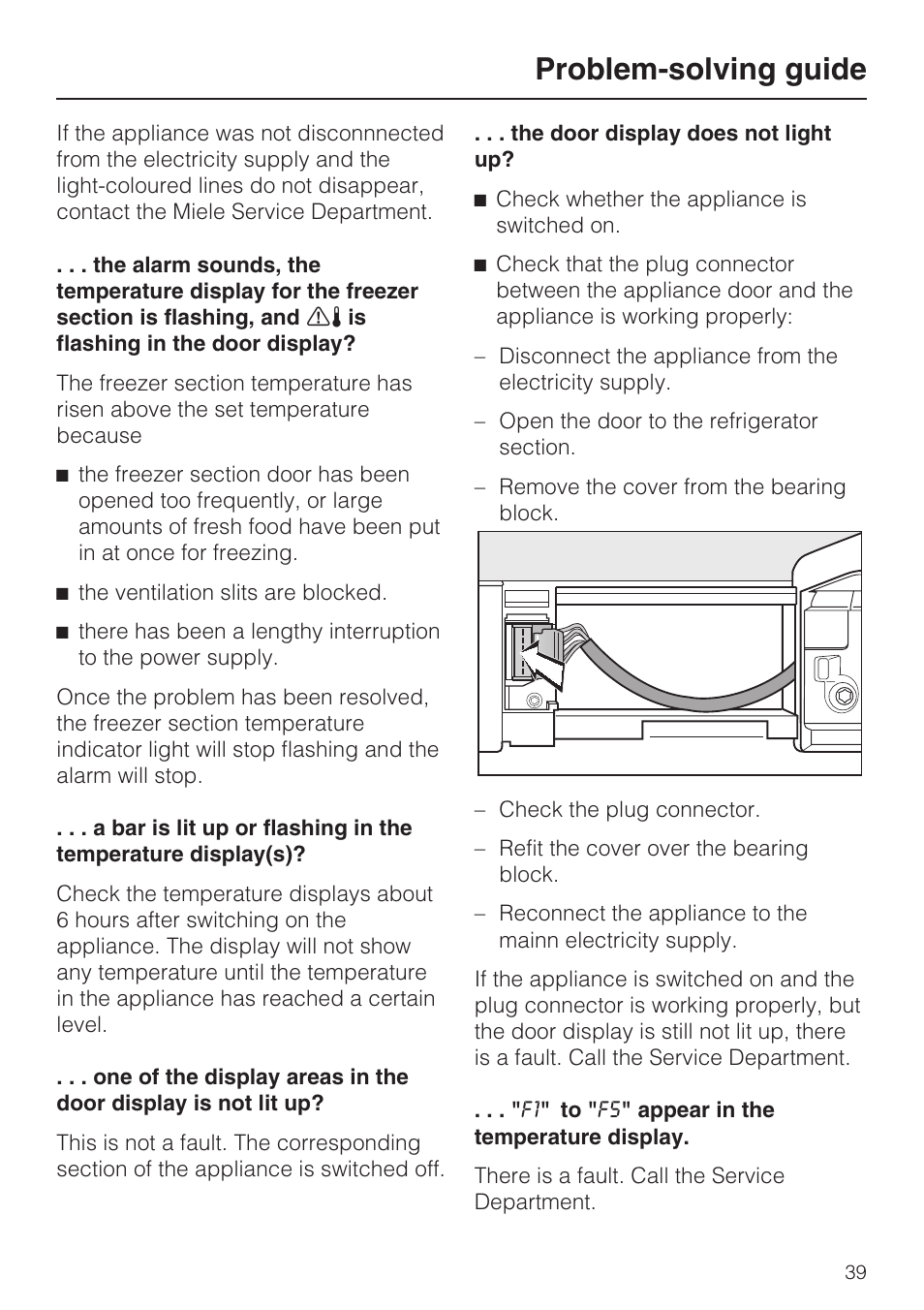 Problem-solving guide | Miele KFN 8995 SD ED-1 User Manual | Page 39 / 60