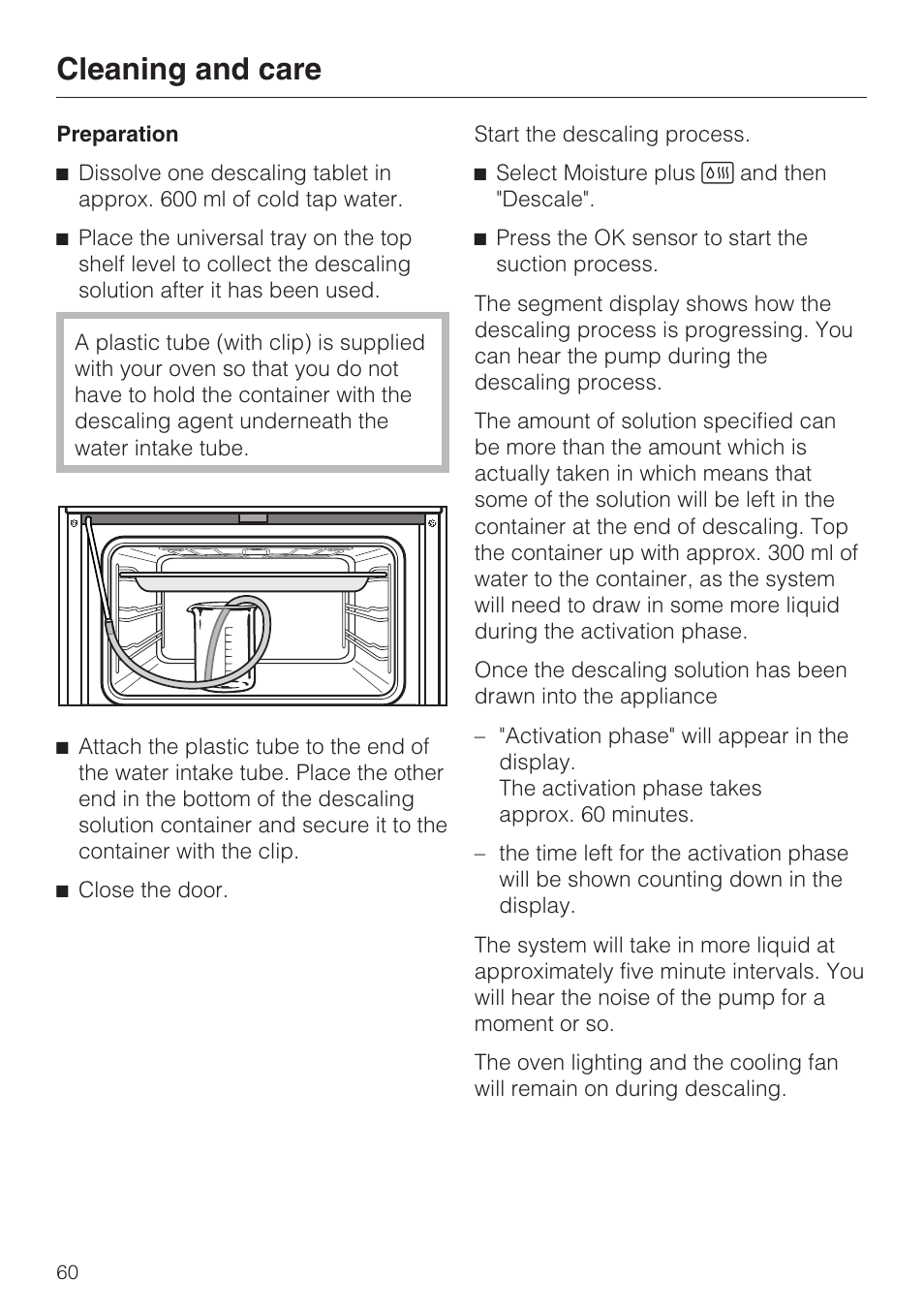 Preparation 60, Cleaning and care | Miele H 5061 B  EN User Manual | Page 60 / 72