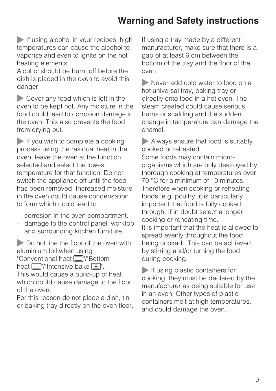 Warning and safety instructions | Miele H 5061 B  EN User Manual | Page 9 / 72